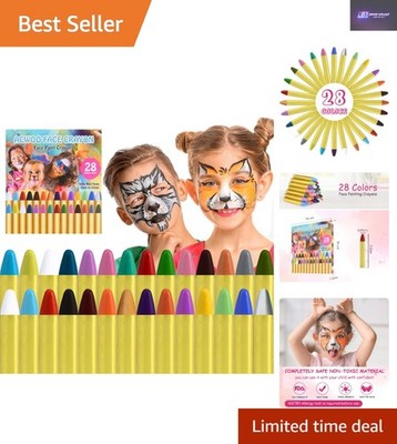 Lebendige 28 Farben Kinder Gesichts- und Körperstifte - Ideal für Halloween & Partys