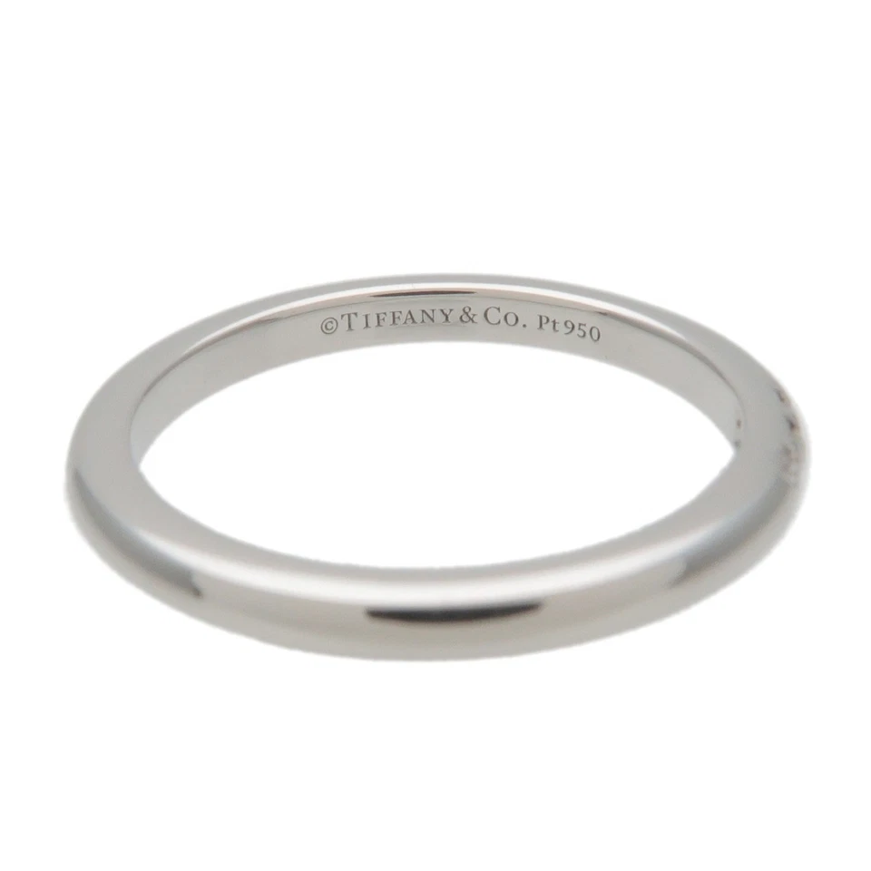 Anillo Tiffany & Co Clásico Banda 3P Diamante PT950 Platino US4 EU46.5 Usado Envío Gratis Foto 4 de 4