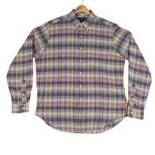 Ralph Lauren Mens Classic Fit Size Large Plaid Button Down Shirt Long Sleeve
