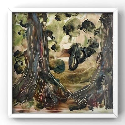 Louisiana Swamp Painting Cypress Trees Framed Art Abstract Landscape Nature Art