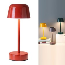 Rechargeable Cordless Mushroom Small Table Lamp with USB Port, Battery Powere...