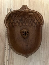 Vintage Brown Hard Plastic Acorn Shaped Nut Bowl By Multi Prod. Inc. U SA