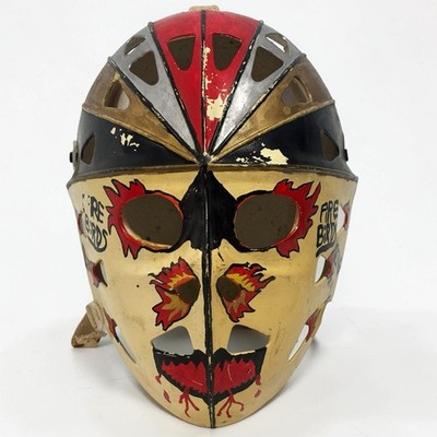 Vintage Hand Painted Hockey Goalie Mask Mylec Fire Birds Flames Friday 13th