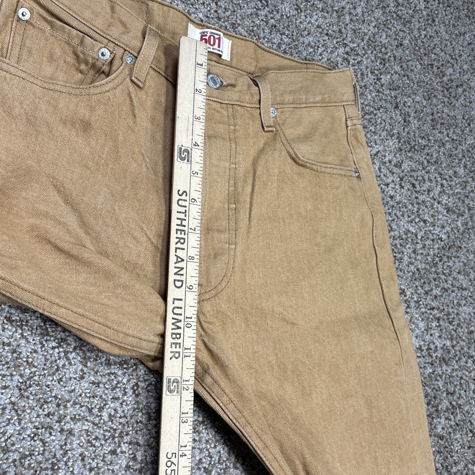 Levi's Men's 501 Original Fit Straight Leg 31x30 Tan Gold Fits 28 X 27 - View 8