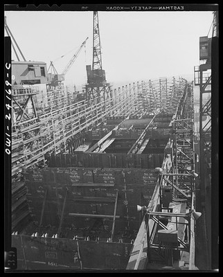 Baltimore Maryland 1943 SS Frederick Douglass Shipbuilding Liberty Ship Barges