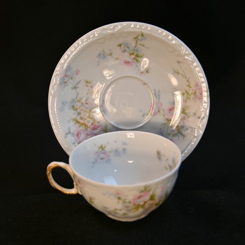 Limoges Theodore Haviland Cup & Saucer Roses Daisies 1904-mid1920's Small Beads - Picture 7 of 24
