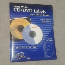 110 CD/DVD Labels 55 Sheets 2 Per Sheet Printer Creations Brand By Jot