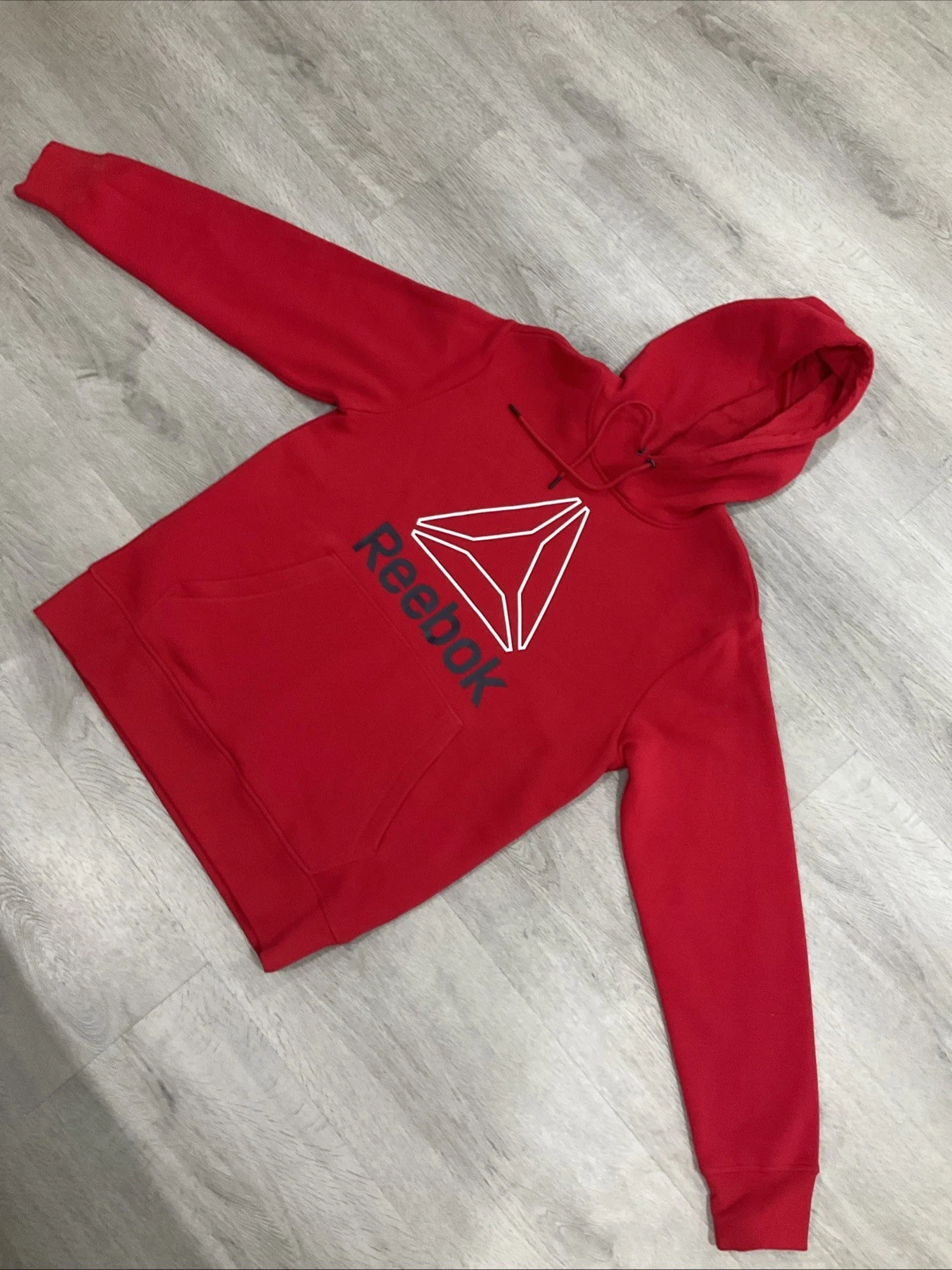 Reebok Red Hooded Sweatshirt Hoodie Medium Men's Pullover