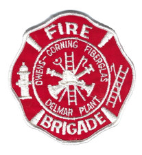 Owens Corning Fiberglass Delmar Plant Fire Brigade NY New York patch - NEW!