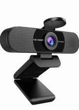 HD Webcam 1080P USB with Privacy Cover 2 Noise-Canceling Mics AutoFocus 96 FOV