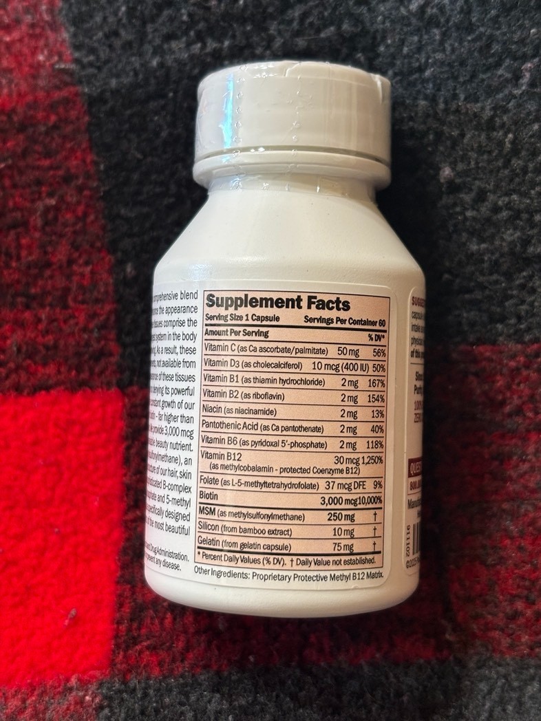 Andrew Lessman Hair Skin & Nails 3,000 MCG Biotin 60 Capsules Exp. 05/30/2028