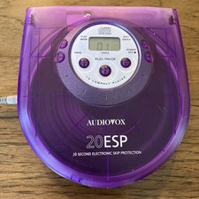 Audiovox DM8801-1 portable CD Player Purple Anti-Shock tested works READ