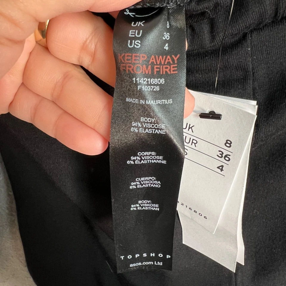 Topshop 黑色打底裤女式 4 码粘纤弹性弹力面料新品! — 第 4/4 张图片