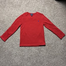 Polo by Ralph Lauren Kids Red Long Sleeve waffle knit cotton tee Size 6