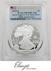 2025-S Proof American Silver Eagle Advanced Release US Navy Privy PCGS PR70