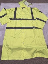 PIP Safety Jacket Type R Class 3 ANSI 107 Long Hooded Rain Coat Hi-Vis Yellow 3X
