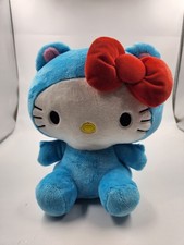 Hello Kitty In Blue Bear Costume Plush Stuffed Animal