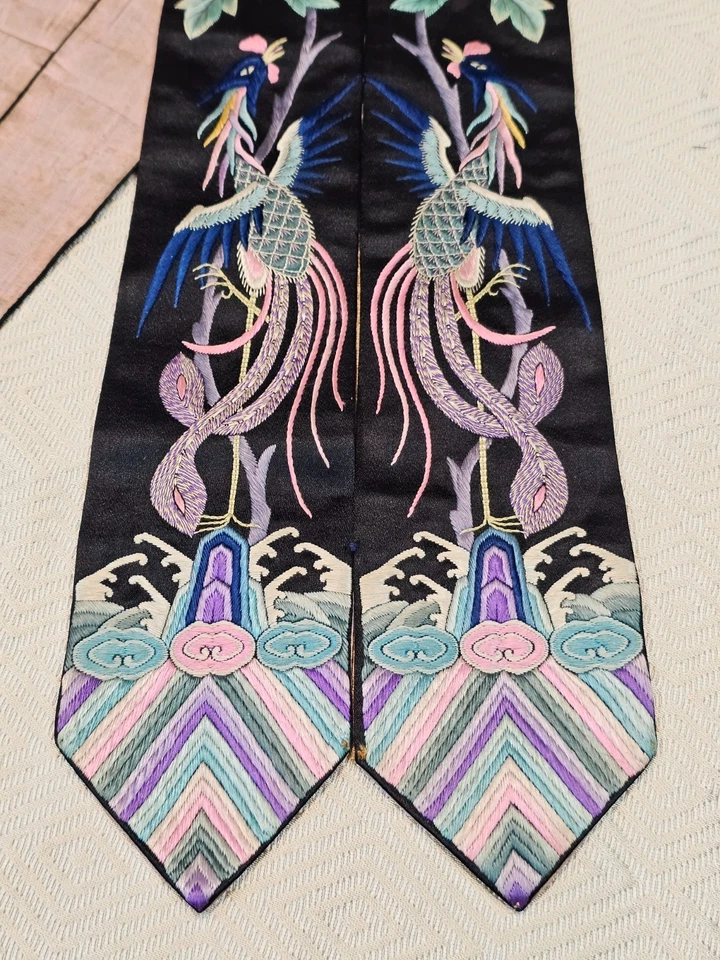 Faixa cerimonial ou painel decorativo de cinto da dinastia Qing chinesa - Imagem 3 de 4