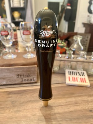Miller Genuine Draft Black Wood Beer Tap Handle 11 1/2'' Tall Classic