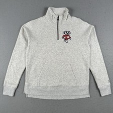 Under Armour University Of Wisconsin 1/4 Zip Sweatshirt Women's Medium Gray