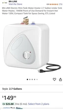 Electric Mini-Tank Water Heater - 2.7 Gallon Small Under Sink Instant Hot Water