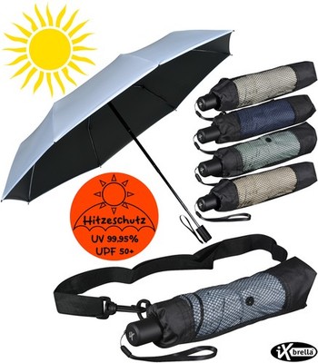 iX-brella City Trekking Sonnen-Regenschirm Umhängen UV-Hitzeschutz black coating