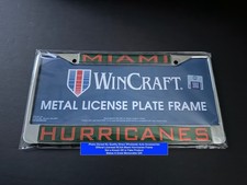 University Of Miami Hurricanes License Plate Frame Metal Licensed by the NCAA