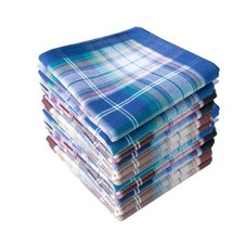Mens Handkerchief 100 Soft Cotton Handkerchief Classic Plaid Pocket Squares ...