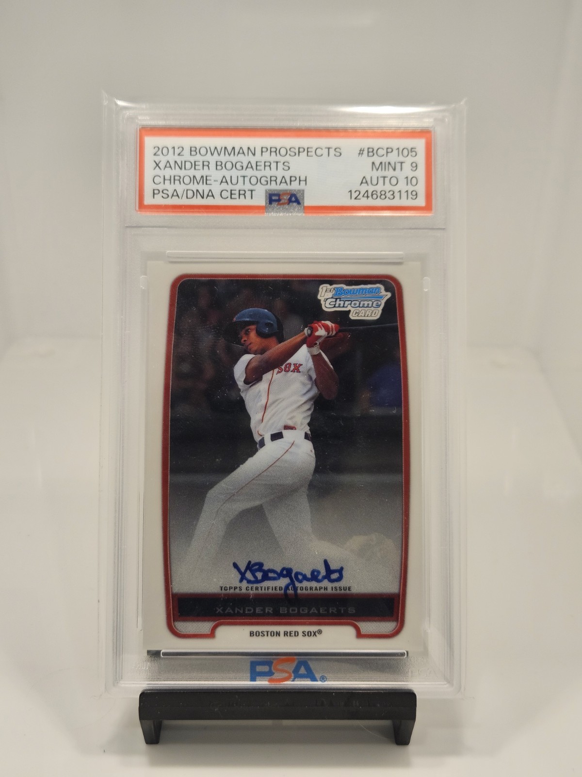 2012 Bowman Chrome Prospects Auto Xander Bogaerts #BCP105 PSA 9 MINT Auto 10