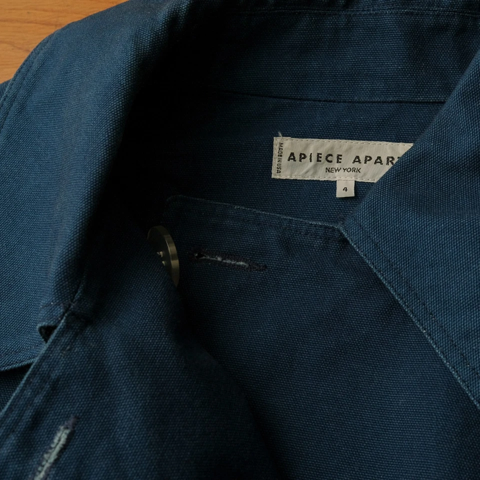 Chaqueta de trinchera corta APIECE APART Alethea en índigo para mujer talla 4 Foto 3 de 4