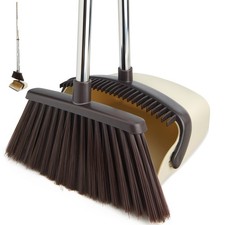 Broom and Dustpan Set with Long Handle, Heavy Dust Broom and Dustpan Combo fo...