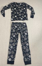 Cherokee Thermal Set Boys M Black Skull Bone Print Long Sleeve Pants Pullover