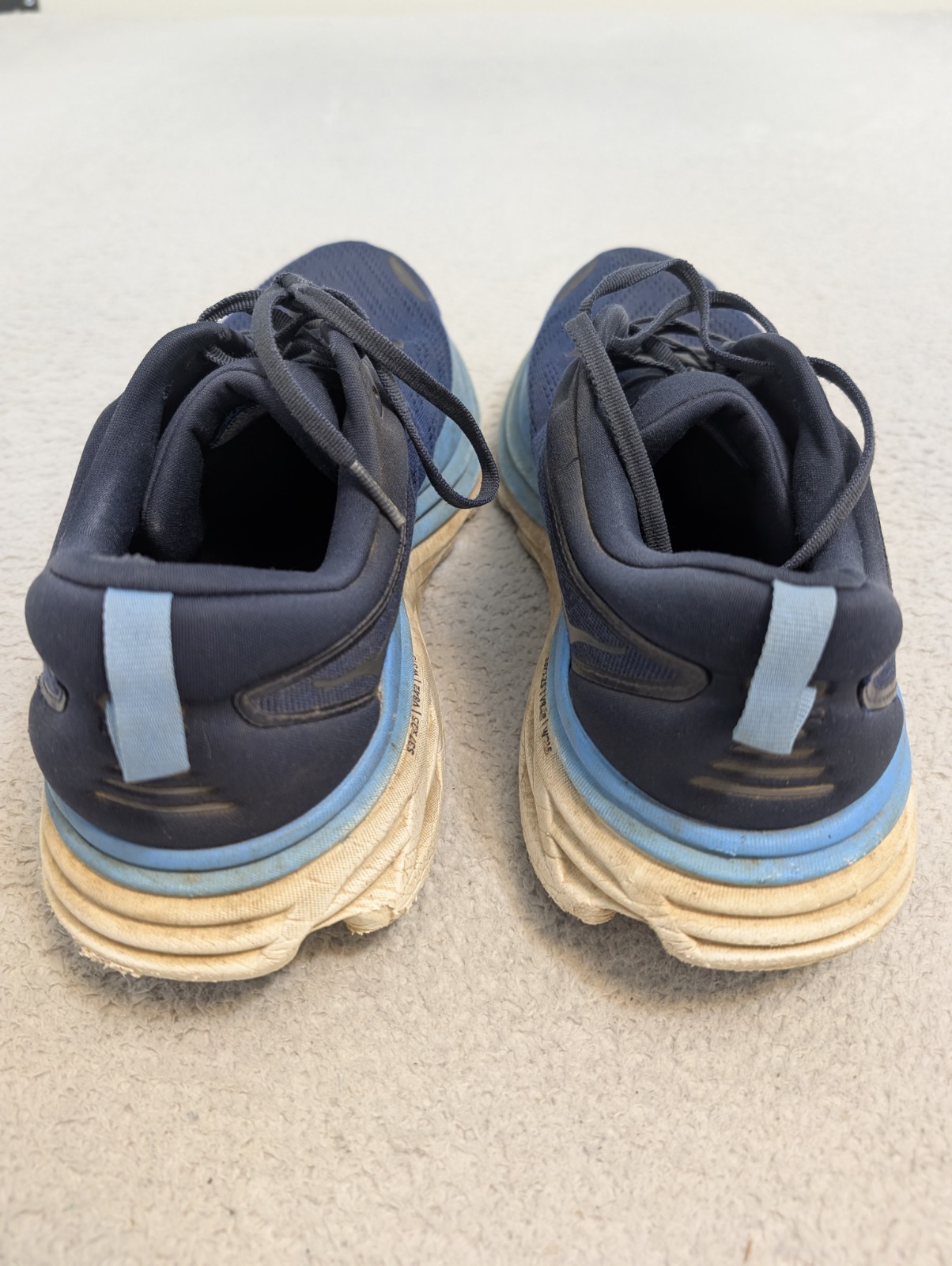 Hoka One One Shoes Bondi 8 Navy Blue Mens 12 Wide 2E Running Sneaker Gym thumbnail 5