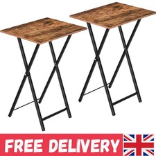 Rustic Brown Folding Tables Set for Small Spaces - Multi-Functional & Stylish