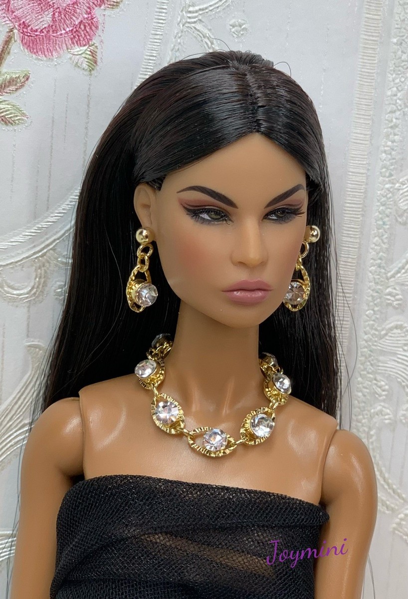 人形 Poppy Parker Fashion ty NU Face Necklace Earrings For Fashion Royalty Integrity Poppy Parker