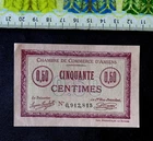 ( USA284 ) , France  Banknote , UNC ,  50 Centimes , Amiens city , Year : 1915 .