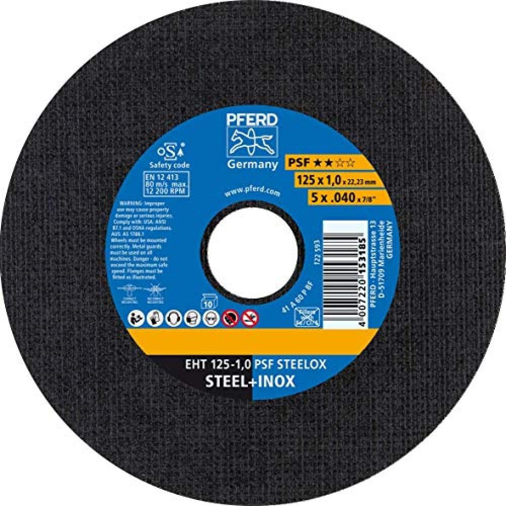 PFERD Disco da Taglio 125x1.0x22.23 mm 10 Pezzi - Taglio Acciaio Inox