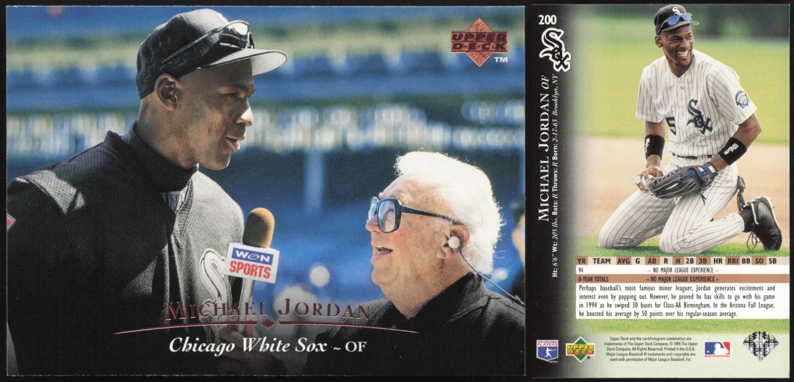 1995 Upper Deck - Michael Jordan, Harry Caray #200