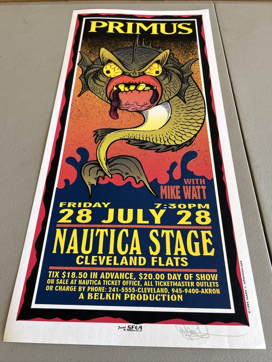 ミュージシャン　ポスター Primus Cleveland Ohio Flats Mean Catfish Original Concert Poster