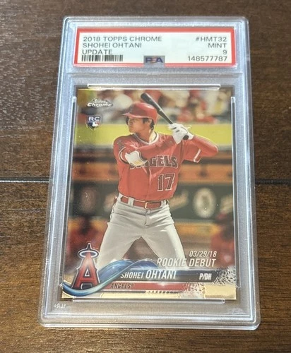 2018 Topps Chrome Update Shohei Ohtani Rookie Debut RC #HMT32 PSA 9