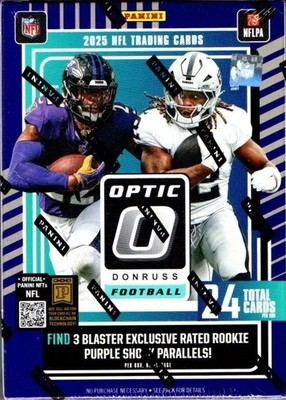 2025 Donruss Optic Football Factory Sealed Unopened Purple Blaster Box ~ 6 Packs