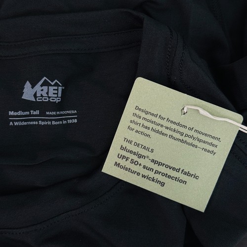 REI Active Pursuits Shirt Herren Medium Tall Activewear Layer UPF 50 schwarz NEU - Bild 7 von 11