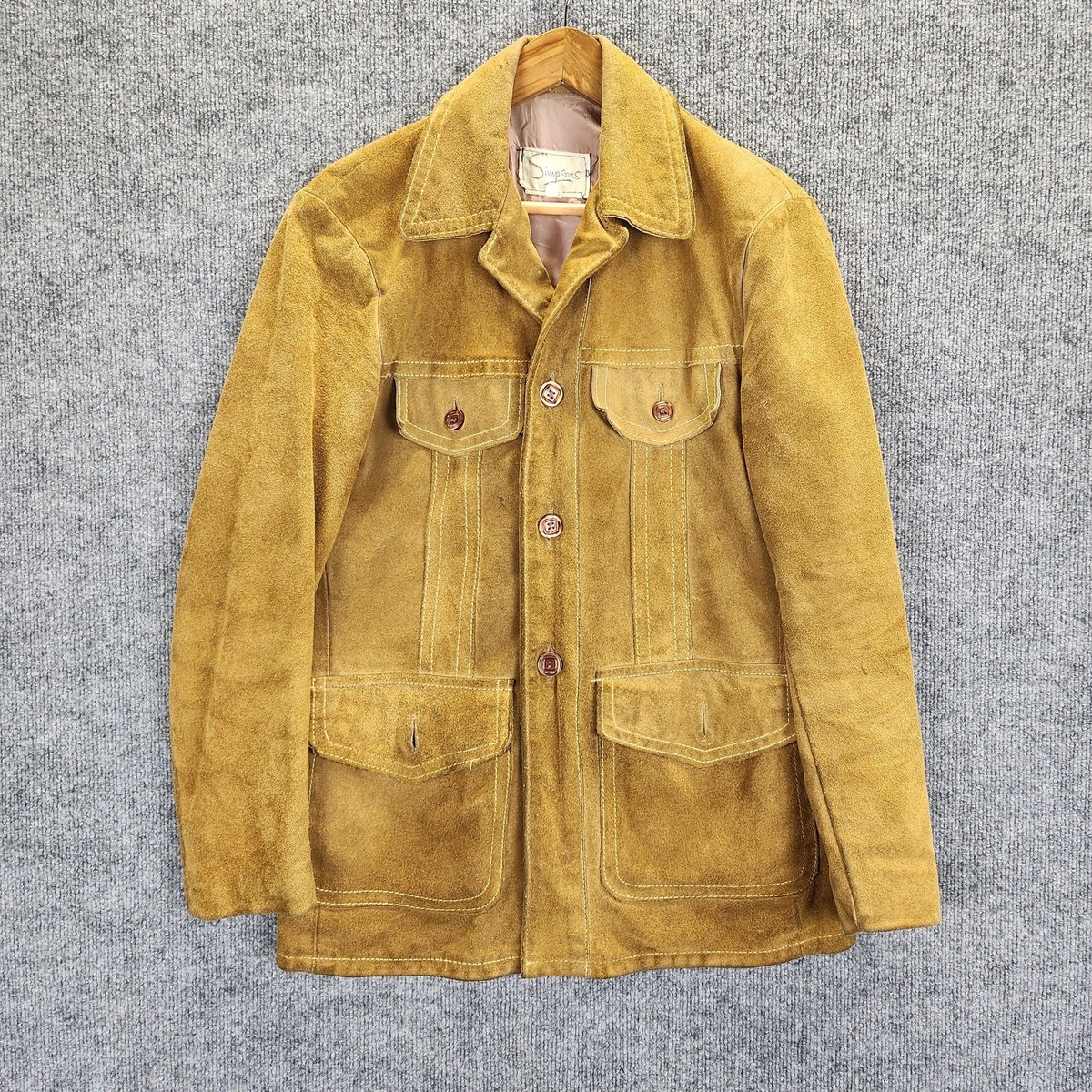 ジャケット・アウター 70s Vintage Suede P/O Western Jacket Vintage 70s Pioneer Wear Suede Leather Jacket Sz 38 Sherpa Lined