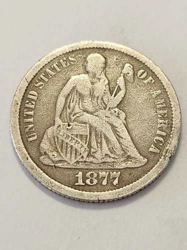 1877 CC VF Seated Liberty Dime Rare
