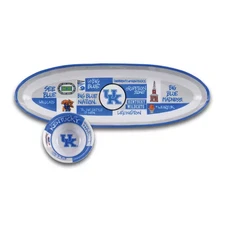 Kentucky 20 In. Assorted Colors Melamine Oval Chip and Dip Server (Set of 2)