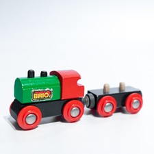 Vintage BRIO Wooden Railway Classic Engine and Tanker 33610