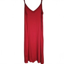 Elegant Red Slip Maxi Dress XL Adjustable Straps Shein Spaghetti Strap V Neck 