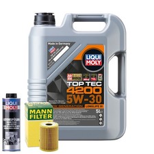Motoröl 5W30 LIQUI MOLY Top Tec 4200 5L +MANN Ölfilter +Spülung