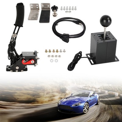 USB Handbrake with Clamp and 7 + R H Shifter Fit Logitech G25 G27 Steering Wheel