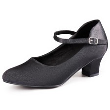 Character Shoes Women's Ballroom Shoes Satin Pumps Ankle Strap 1.55" Modern D...